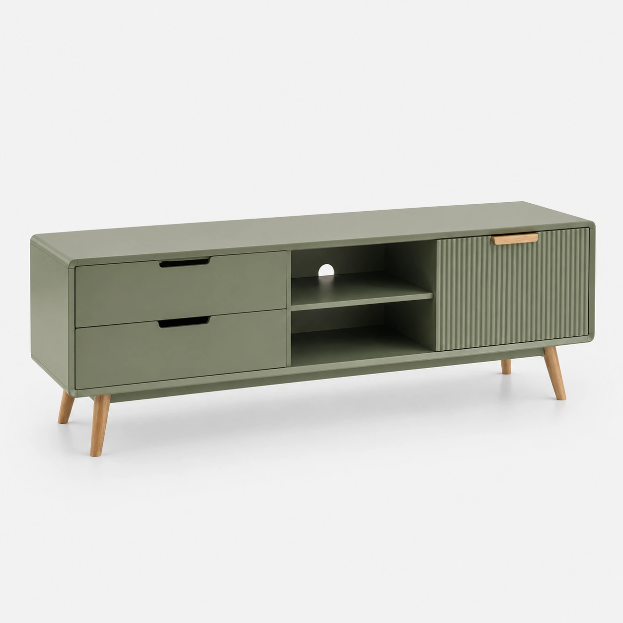 Mueble TV verde moderno-damvero